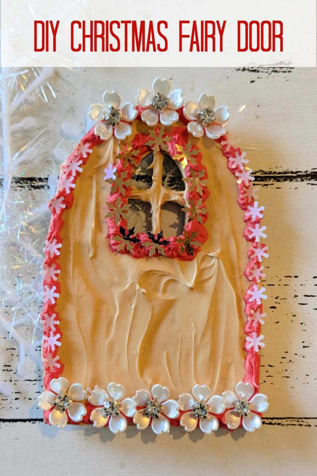 Add a touch of magic to your holiday decor with this Christmas Fairy Door Craft! This easy and fun DIY project uses whipped cream glue and your creativity to create a unique and enchanting door for fairies to join your holiday celebrations. 