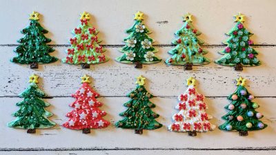 Cream Glue Christmas Tree Ornament Craft - Mama Likes This