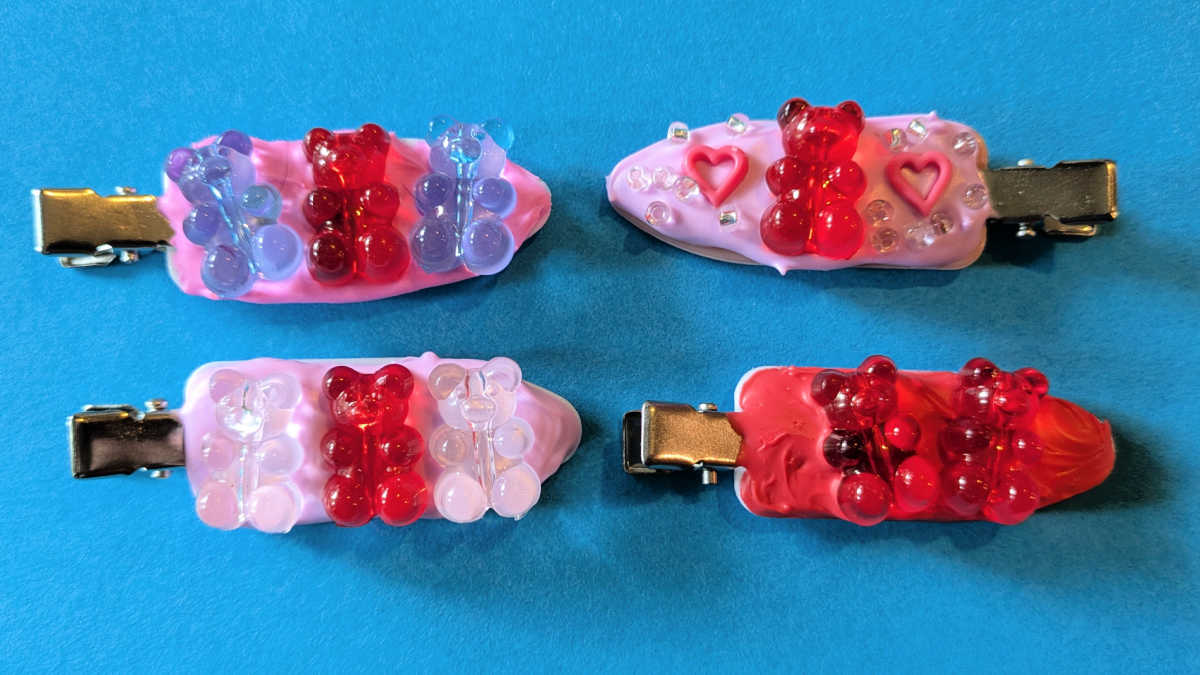 diy decoden gummy bear hair clips