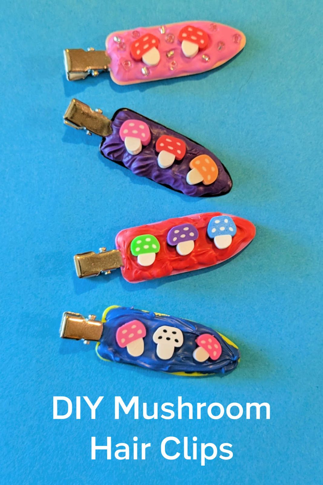 Add a touch of whimsy to your style with these DIY Mushroom Hair Clips! This easy and fun craft uses whipped cream glue, mushroom-themed embellishments, and your creativity to create unique and adorable hair accessories. Perfect for fairy and mushroom enthusiasts young and old.