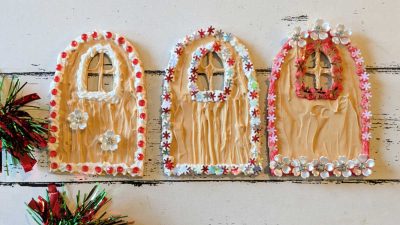 feature cream glue christmas fairy door craft