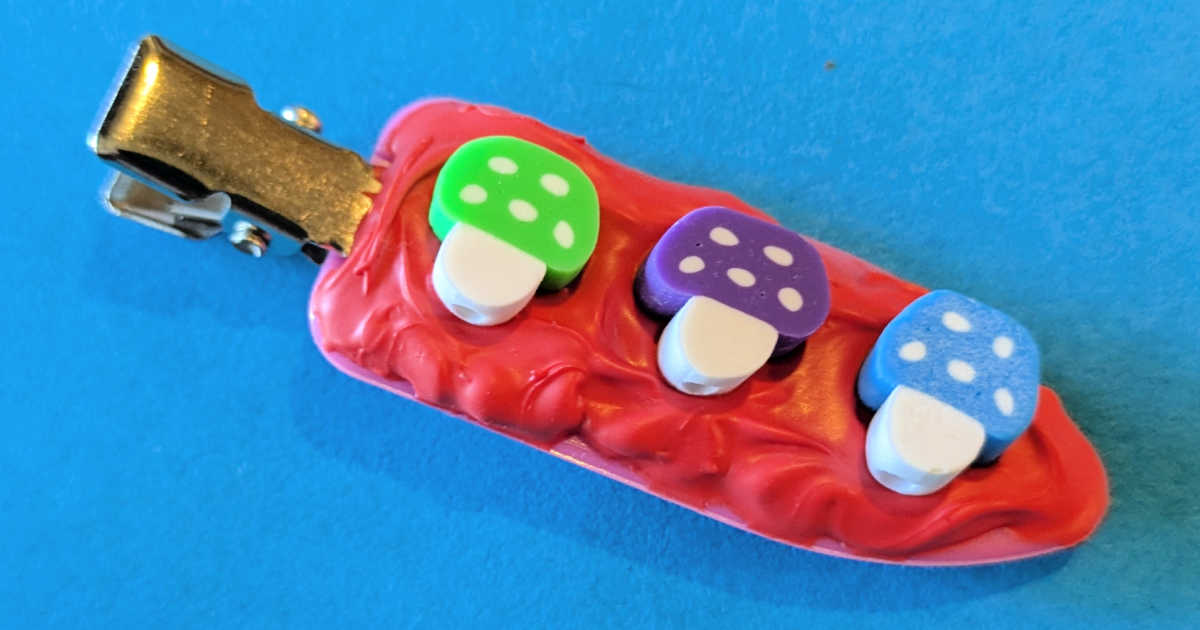 magic mushroom hair clip craft