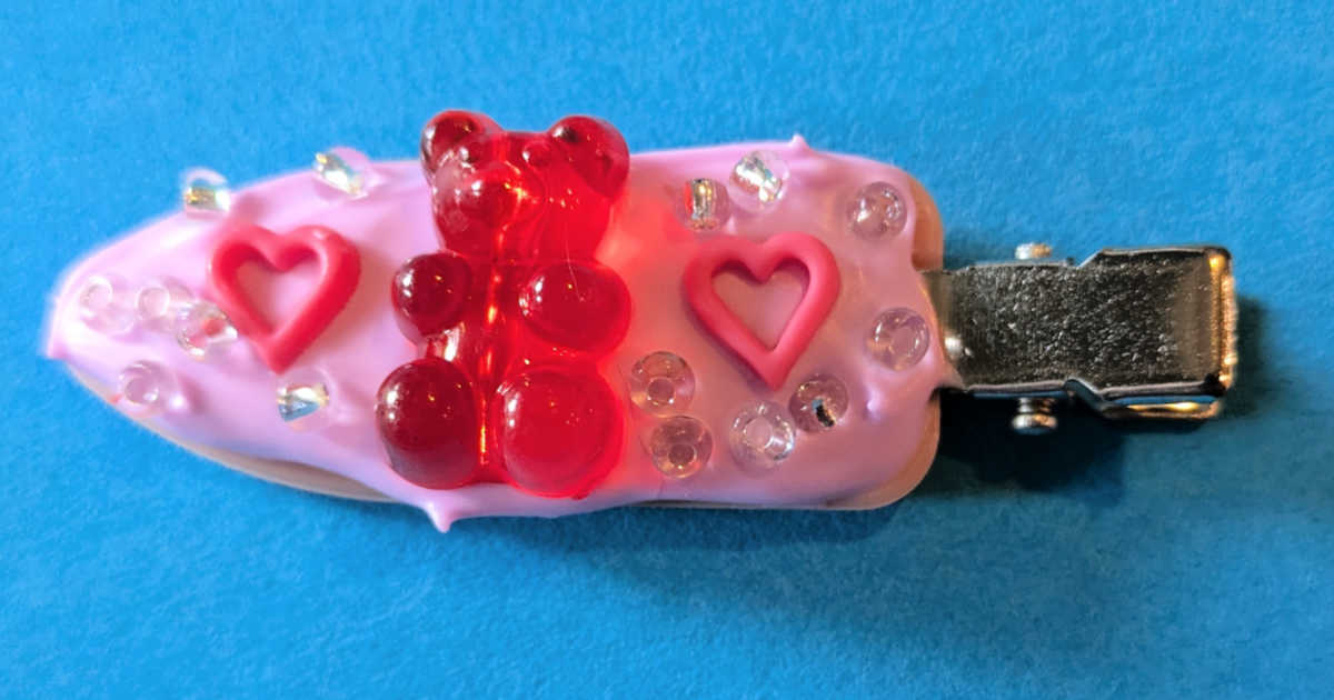 pink gummy bear hair clip