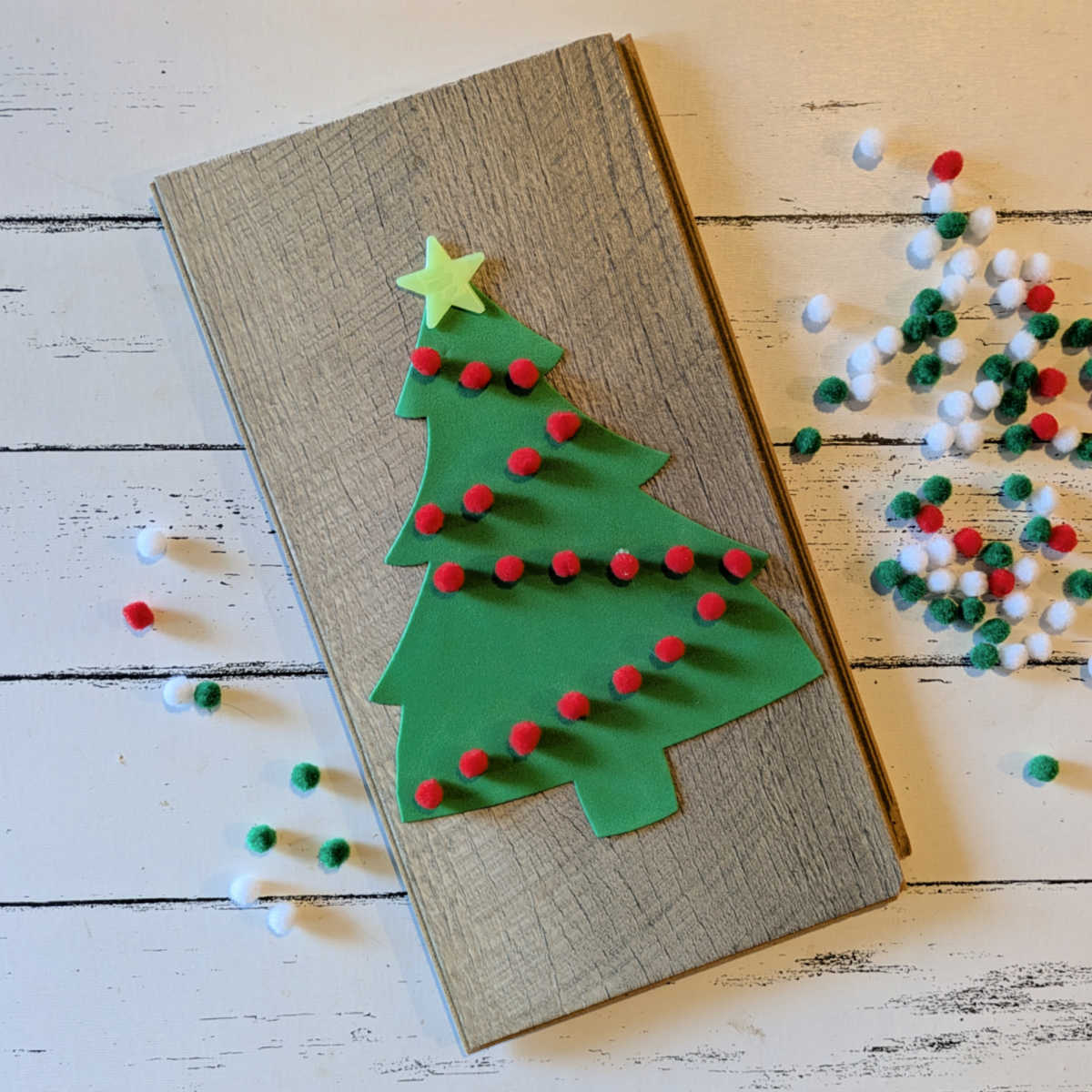 pom pom christmas tree craft