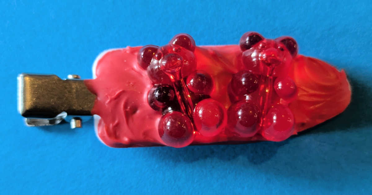 red gummy bear hair clips