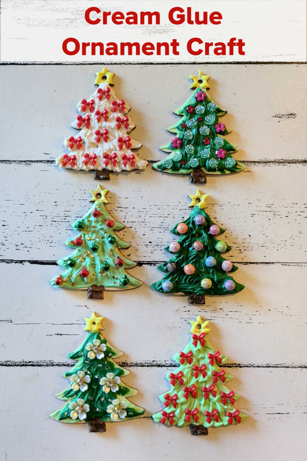 Add a touch of winter magic to your holiday decor with this Whipped Cream Glue Christmas Tree Ornament Craft! This easy and fun DIY project is fun for kids and adults.