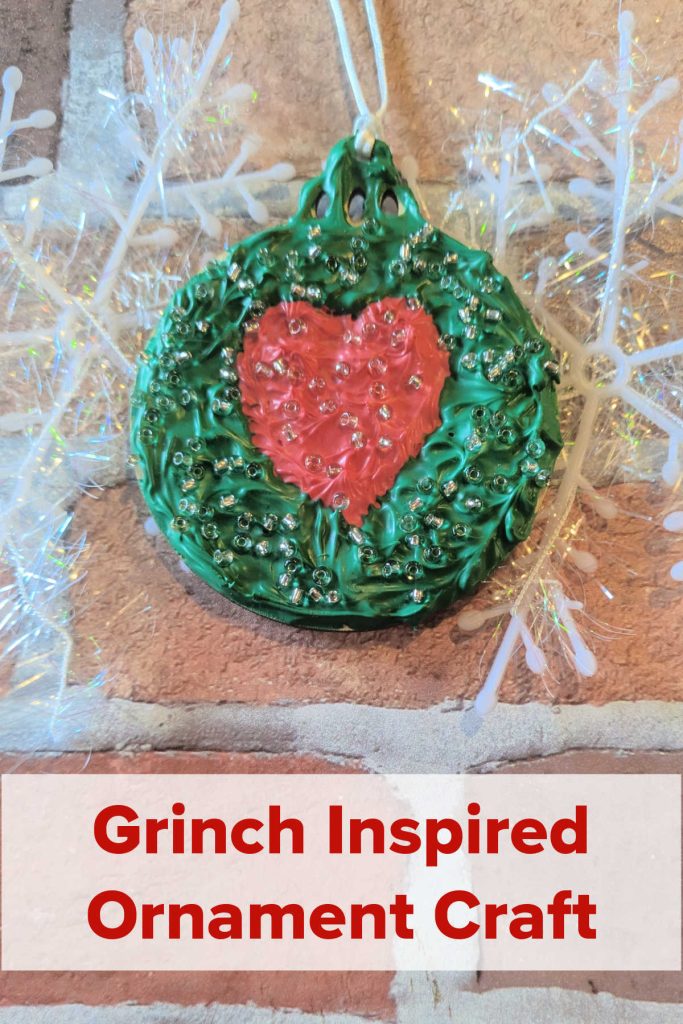 Whipped Cream Glue Grinch Ornament Craft - Mama Likes This