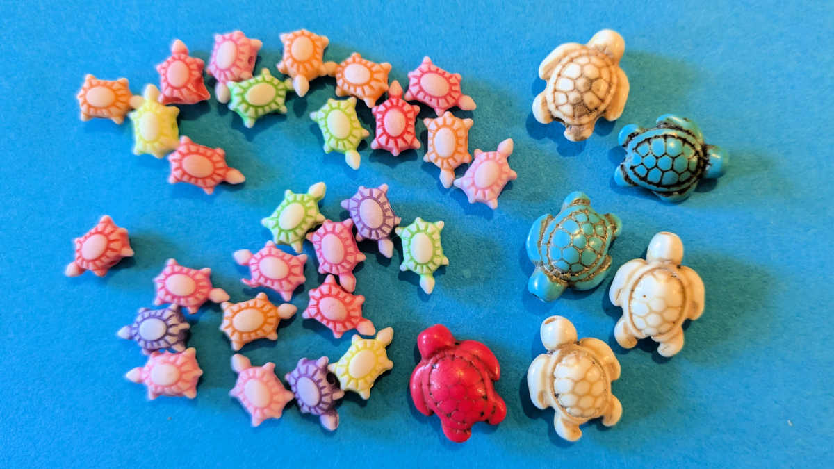 assorted sea turtle beads