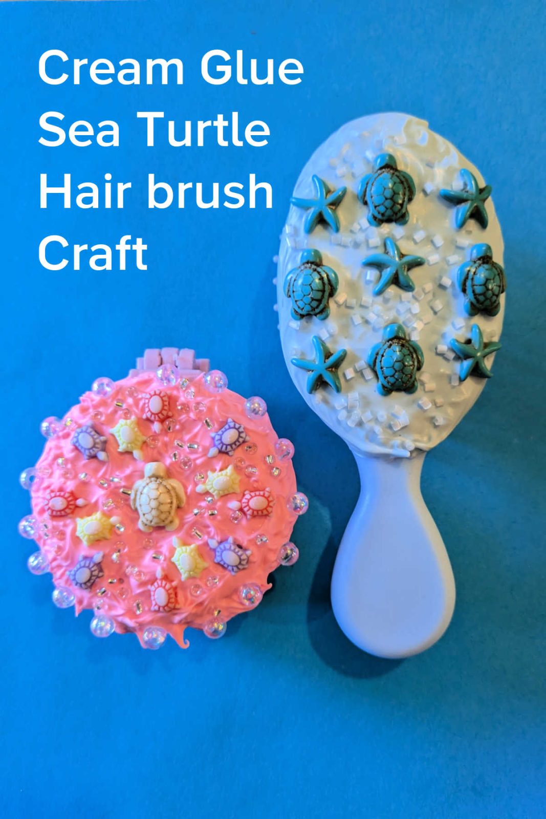 Dive into style with this sea turtle hair brush craft! With whipped cream glue and charming sea turtle embellishments it's easy to DIY a unique and playful brush. This craft is fun for kids and adults who love the ocean.