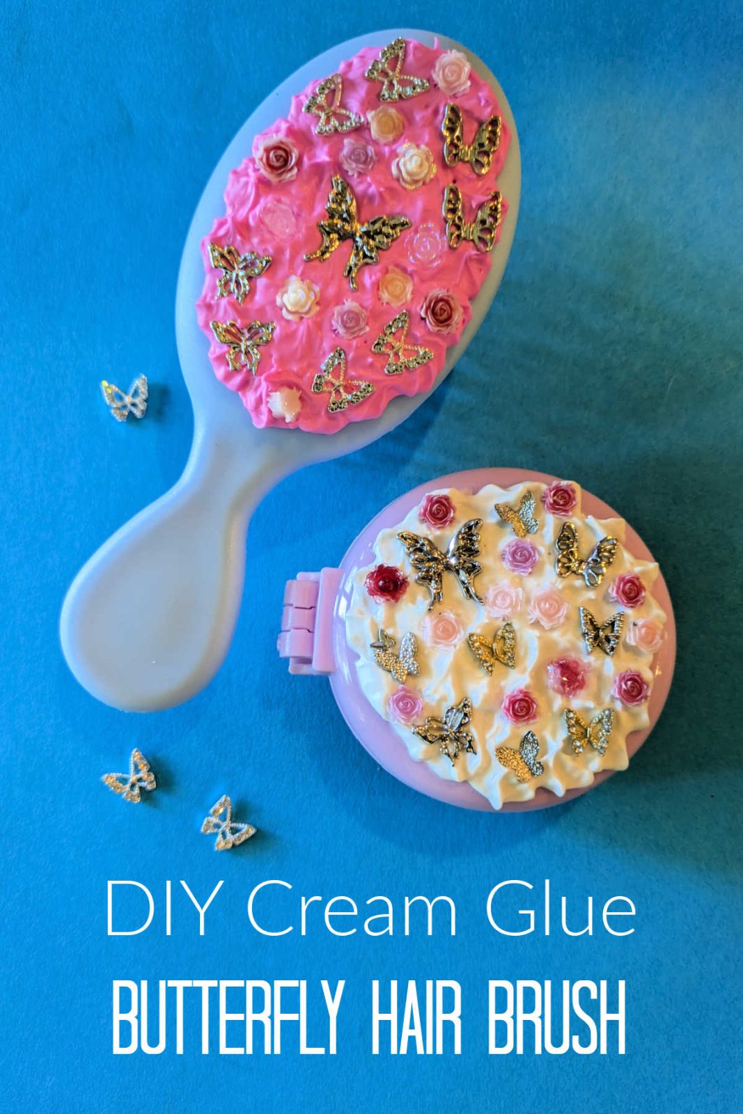 Bring the beauty of the butterfly garden to your everyday routine with this DIY Cream Glue Butterfly Hair Brush! This simple and delightful craft uses whipped cream glue and charming butterfly accents to transform an ordinary hair brush into a unique and eye-catching accessory.