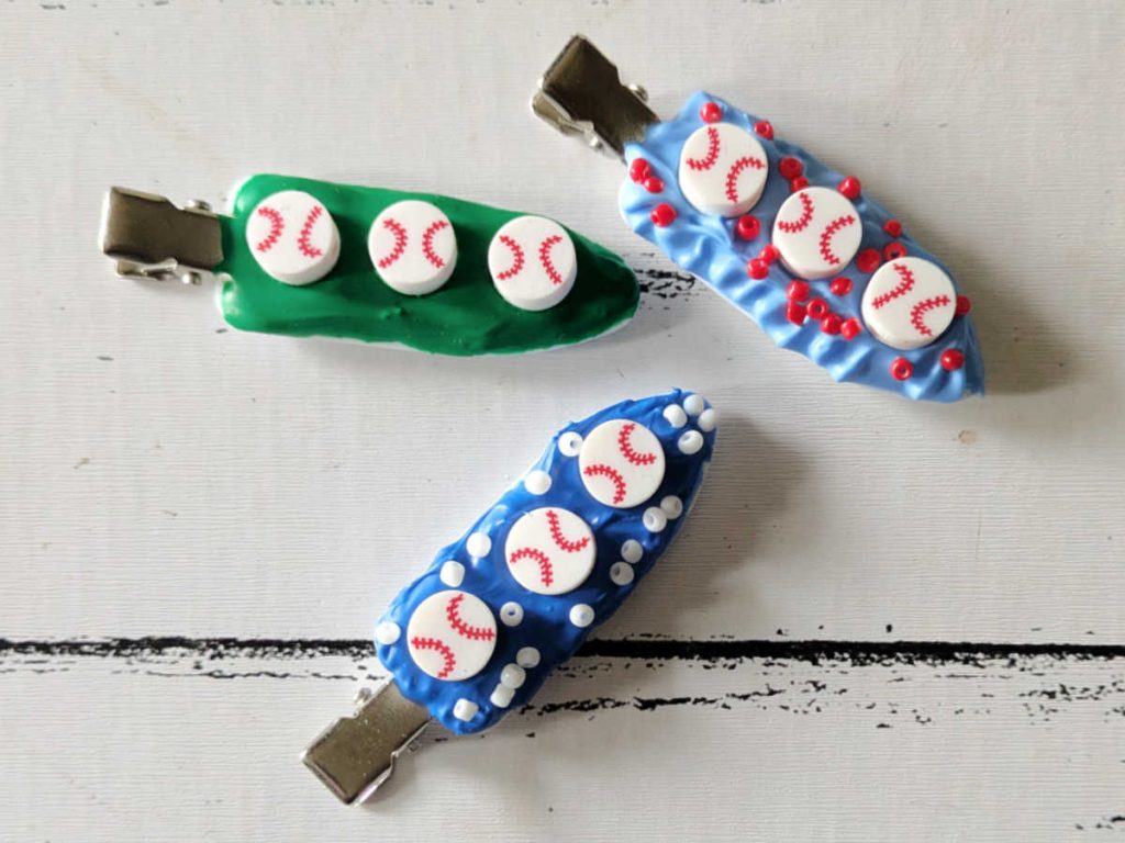Home Run DIY: Baseball Hair Clips Craft - Mama Likes This