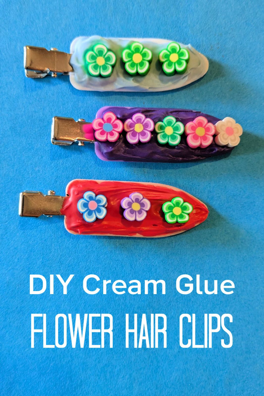 This easy and enchanting craft uses whipped cream glue and charming flower embellishments to create unique and adorable flower hair clips. This is a fun way to add floral flair to your style.