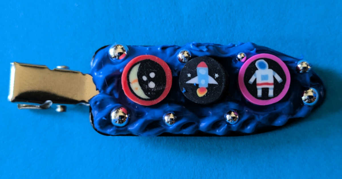 diy astronaut rocket hair clip
