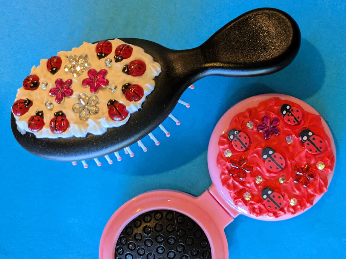 diy ladybug hair brush craft