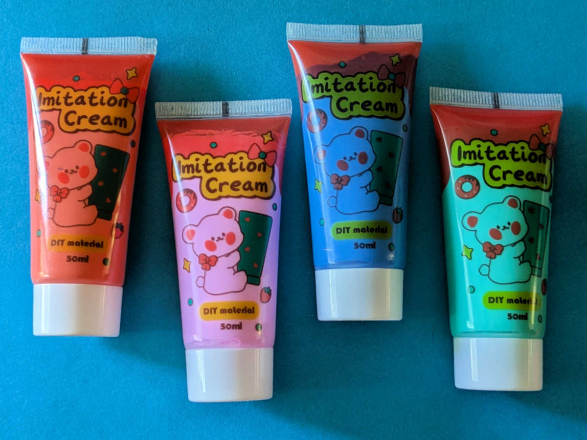 four colors whipped cream glue