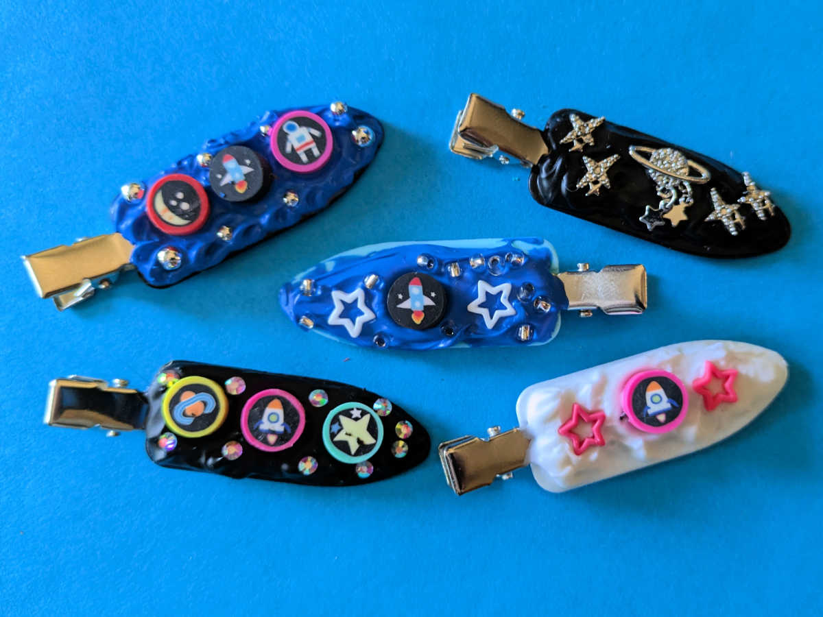 outer space hair clip craft