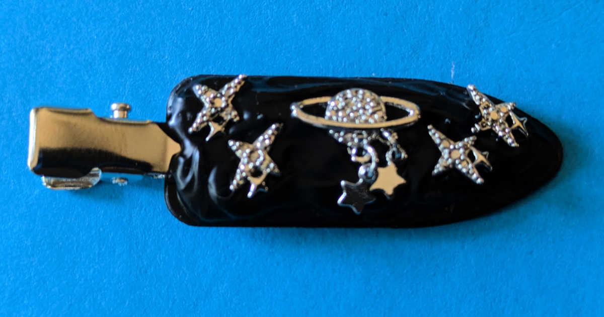planet and stars hair clip diy