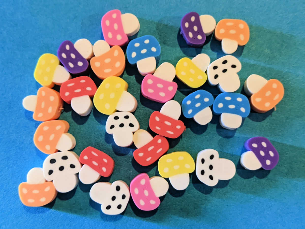 polymer clay mushroom beads