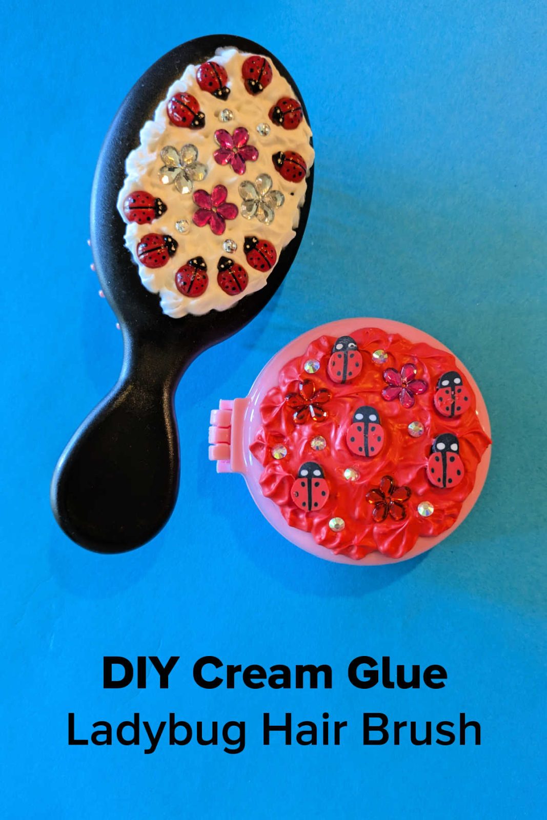 Get ready to express your creative side with this DIY Ladybug Hair Brush Craft! This easy and enchanting project uses whipped cream glue and adorable ladybug embellishments to transform an ordinary hair brush into a unique accessory.