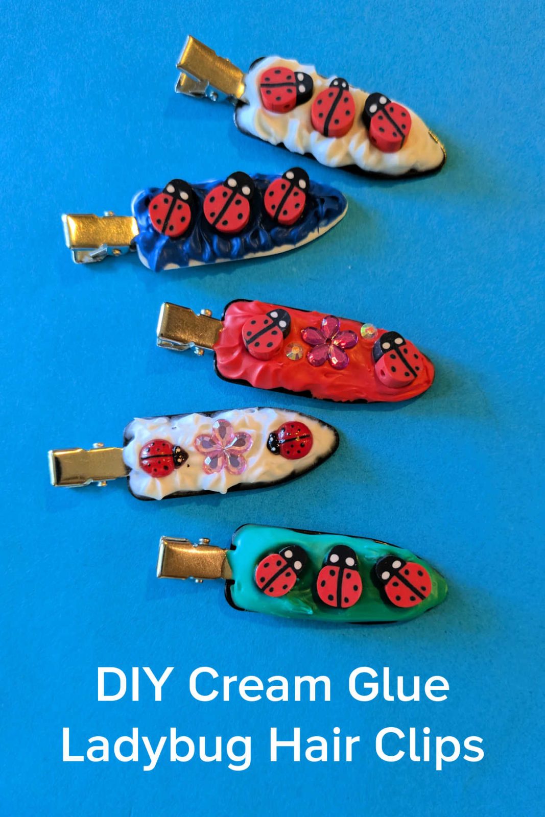 DIY ladybug hair clips will make you flutter with delight! This easy and adorable craft uses whipped cream glue and charming ladybug embellishments to create unique and playful hair clips. 