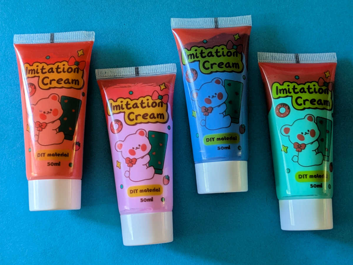 colorful cream glue tubes