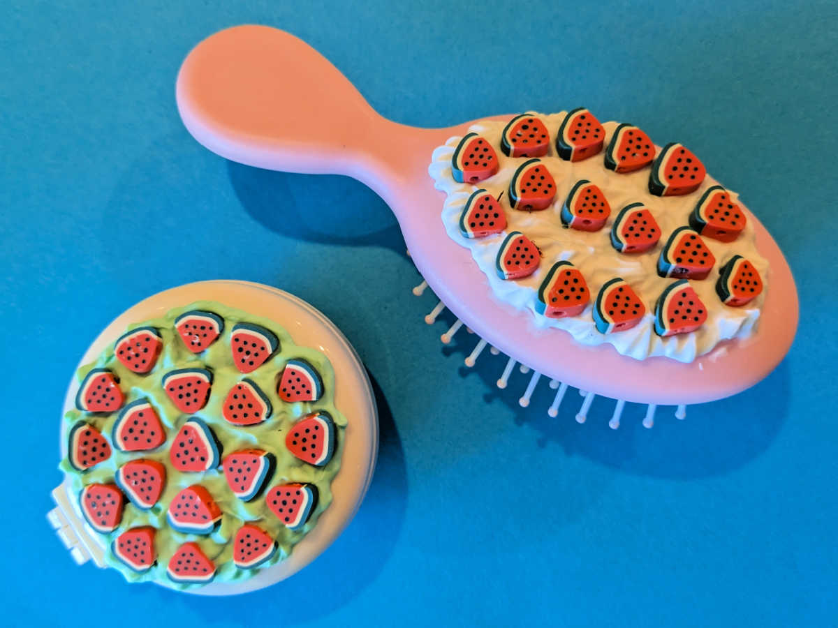 easy watermelon hair brush craft
