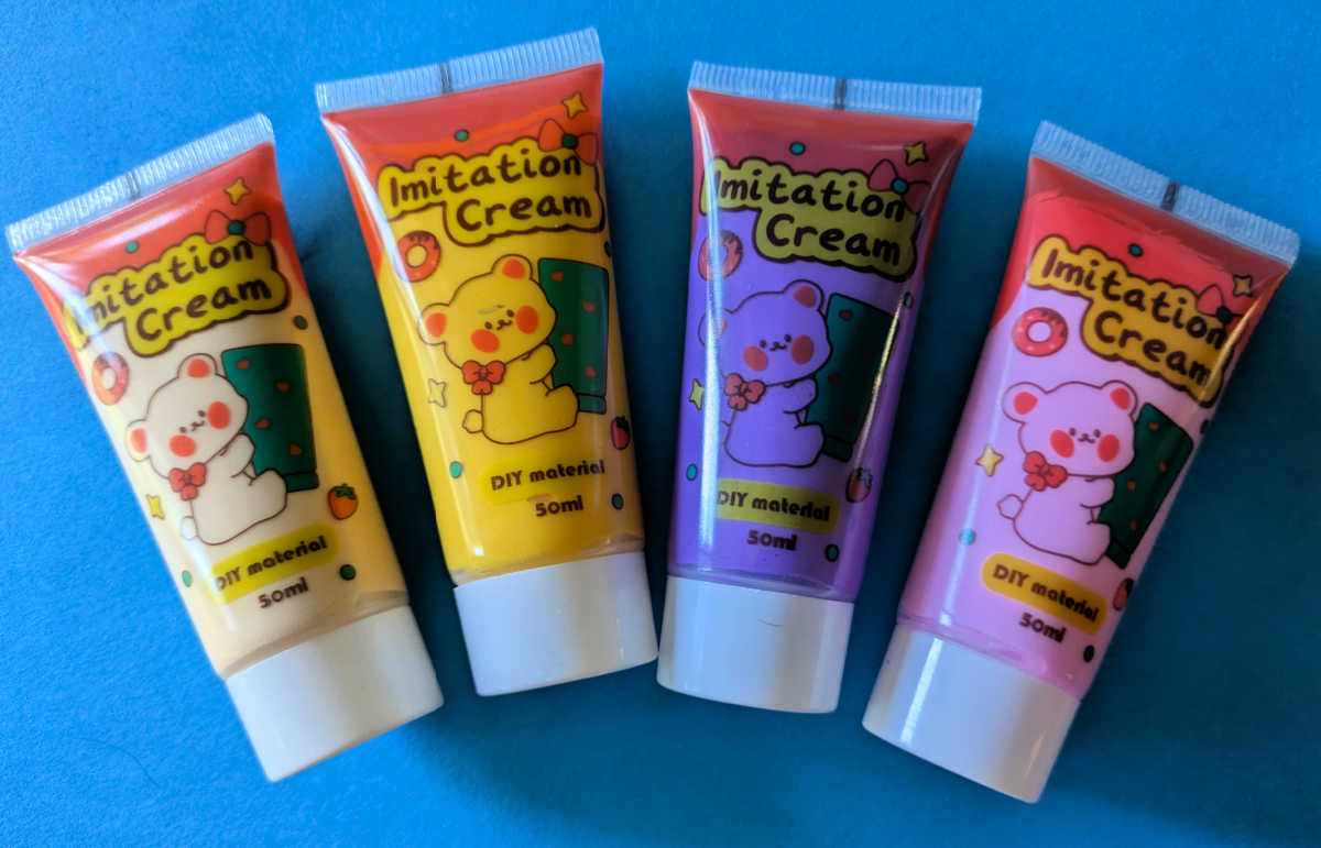 assorted whipped cream glue colors