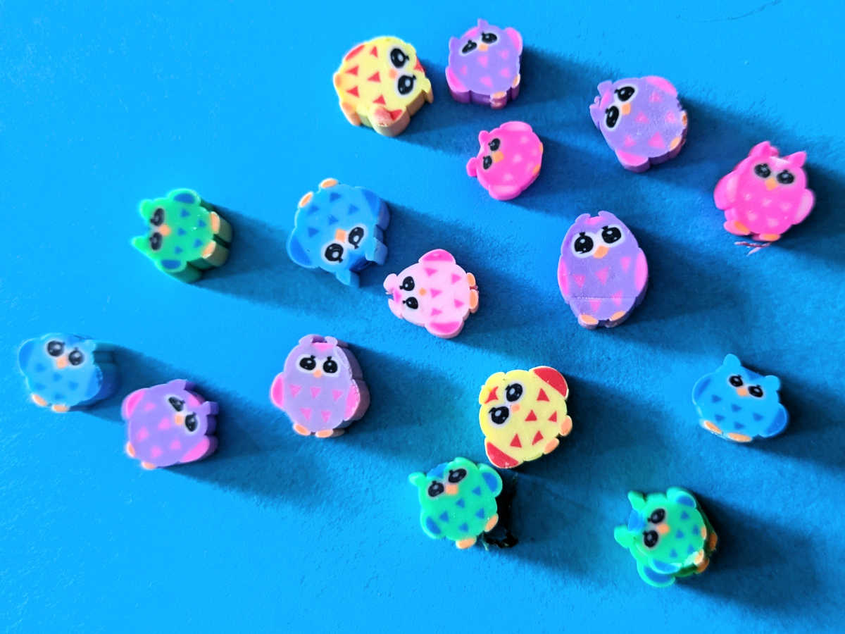 colorful soft clay owl beads