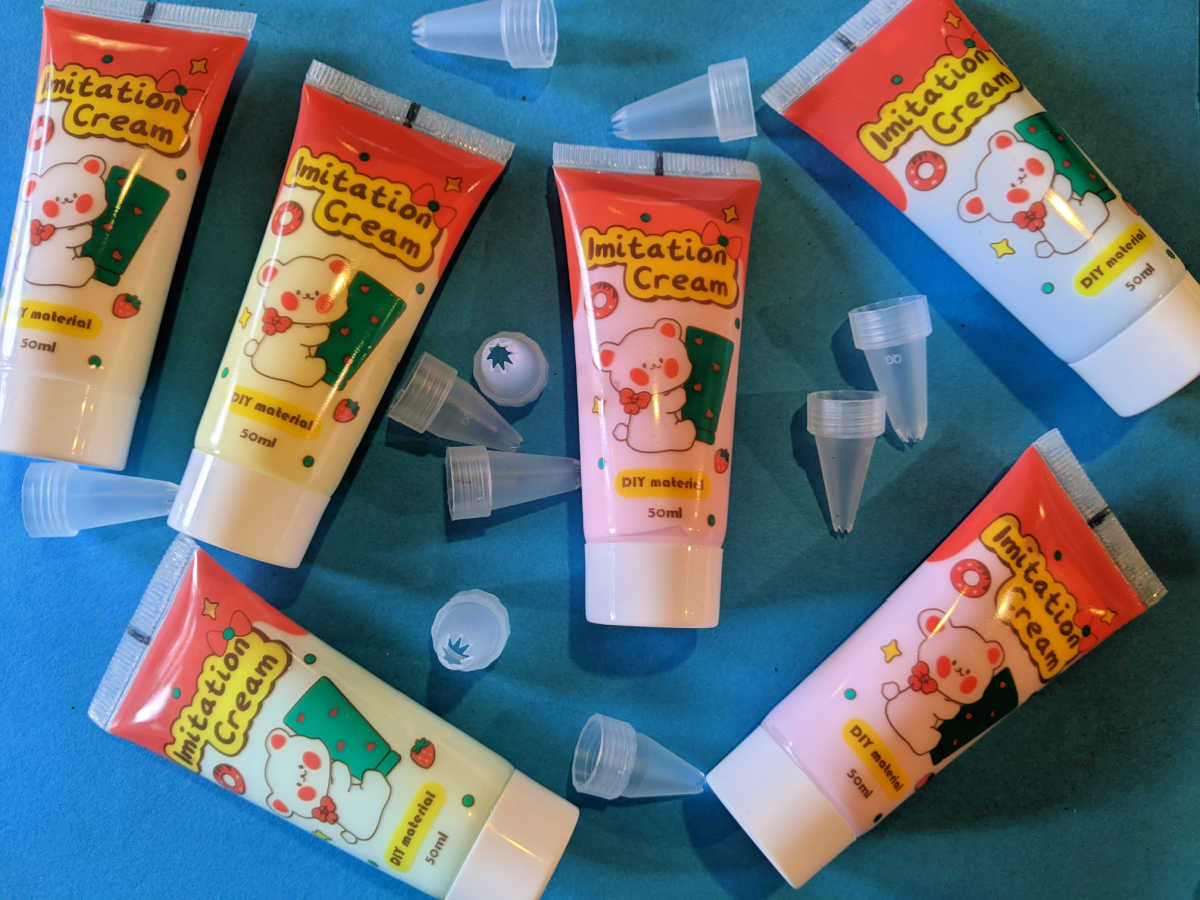 cream glue and piping tips