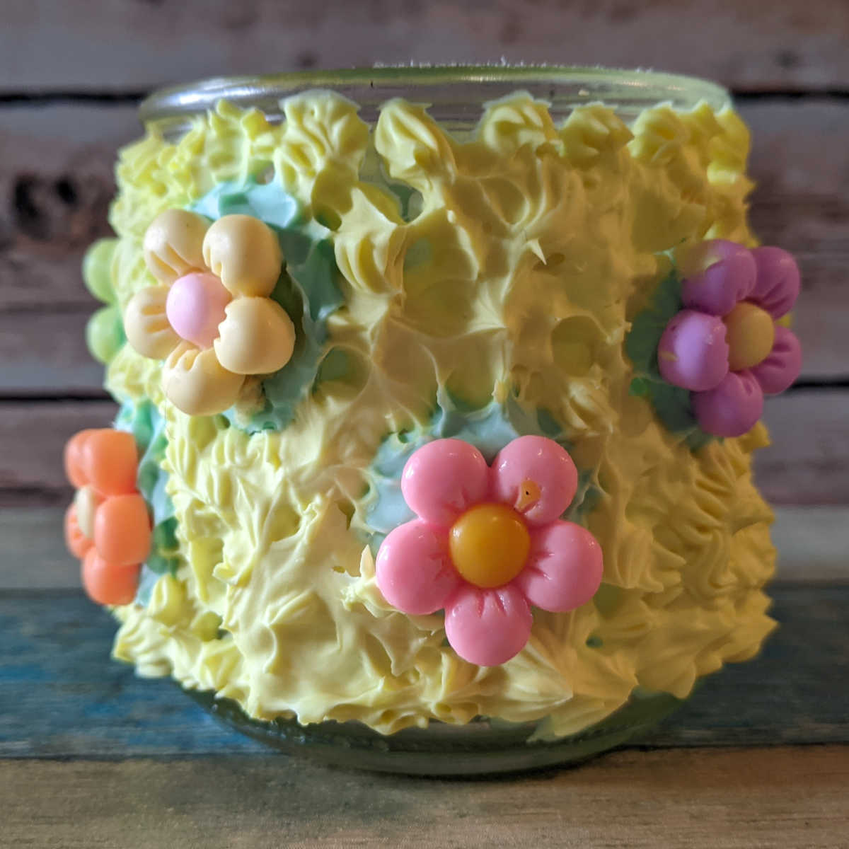 cream glue oui yogurt jar craft
