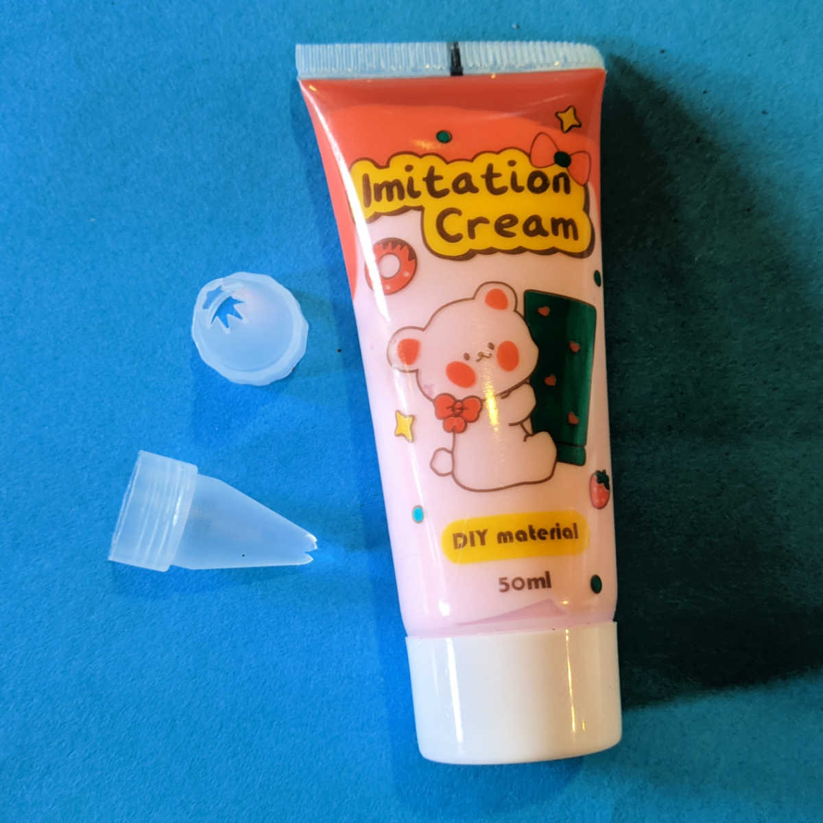 cream glue tube and piping tips