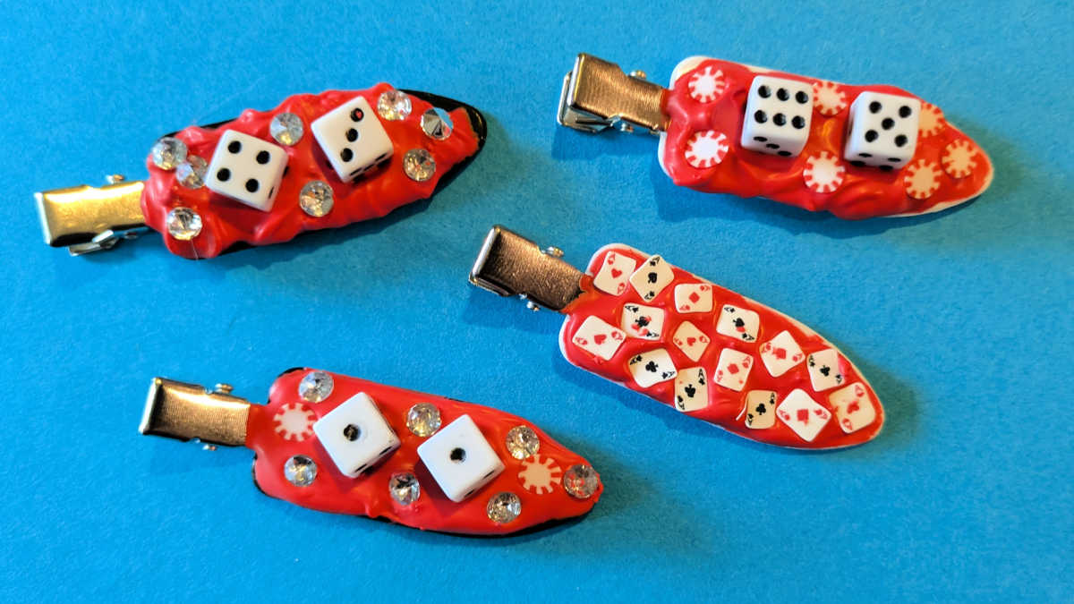 cream glue vegas hair clip craft