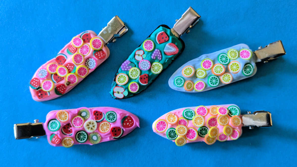 decoden diy fruit hair clips craft