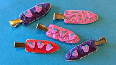 diy cream glue grape hair clip craft