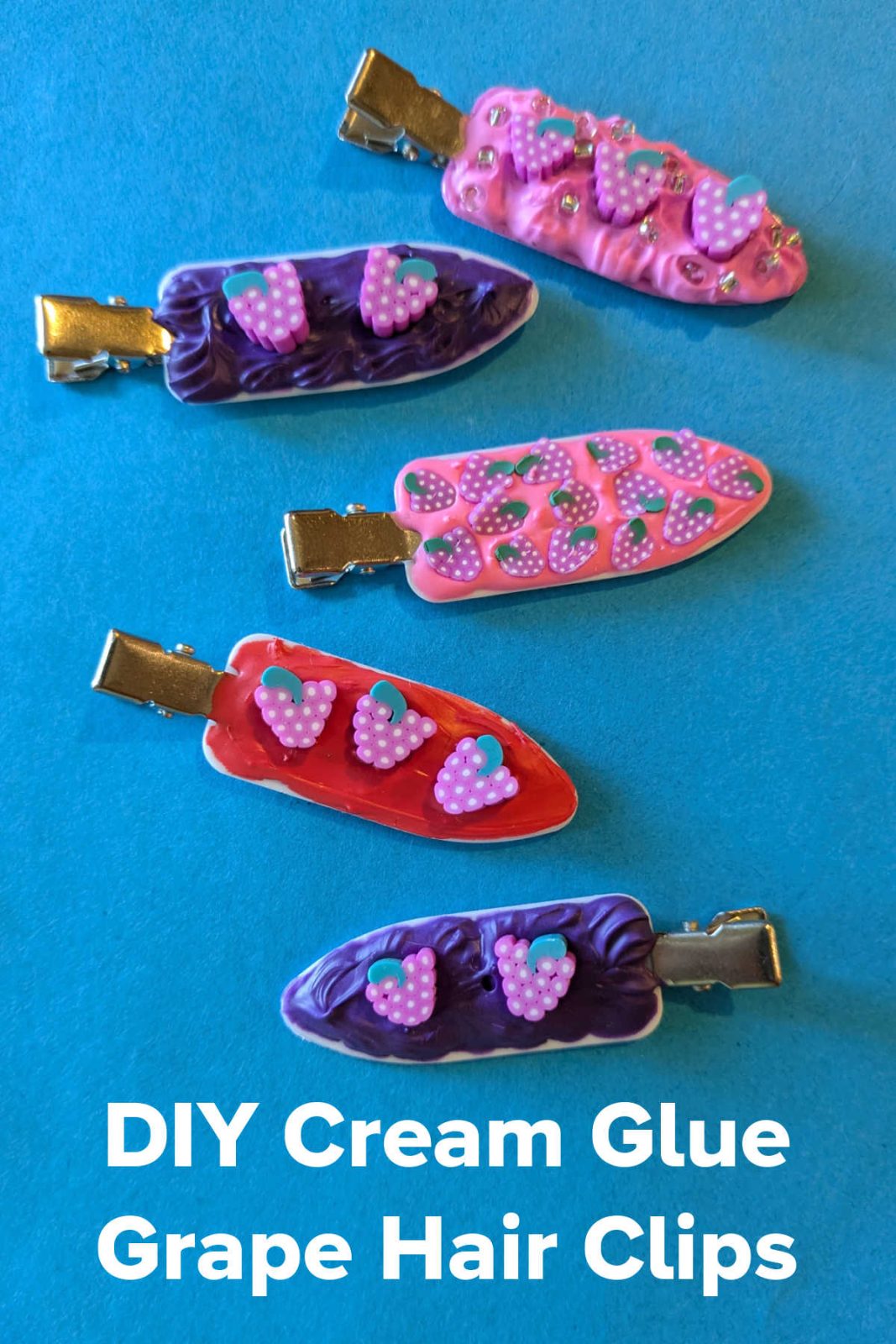 Add a touch of fruity charm to your hairstyle with this DIY Cream Glue Grape Hair Clip Craft! This easy craft uses vibrant cream glue and adorable grape embellishments to create unique hair accessories.