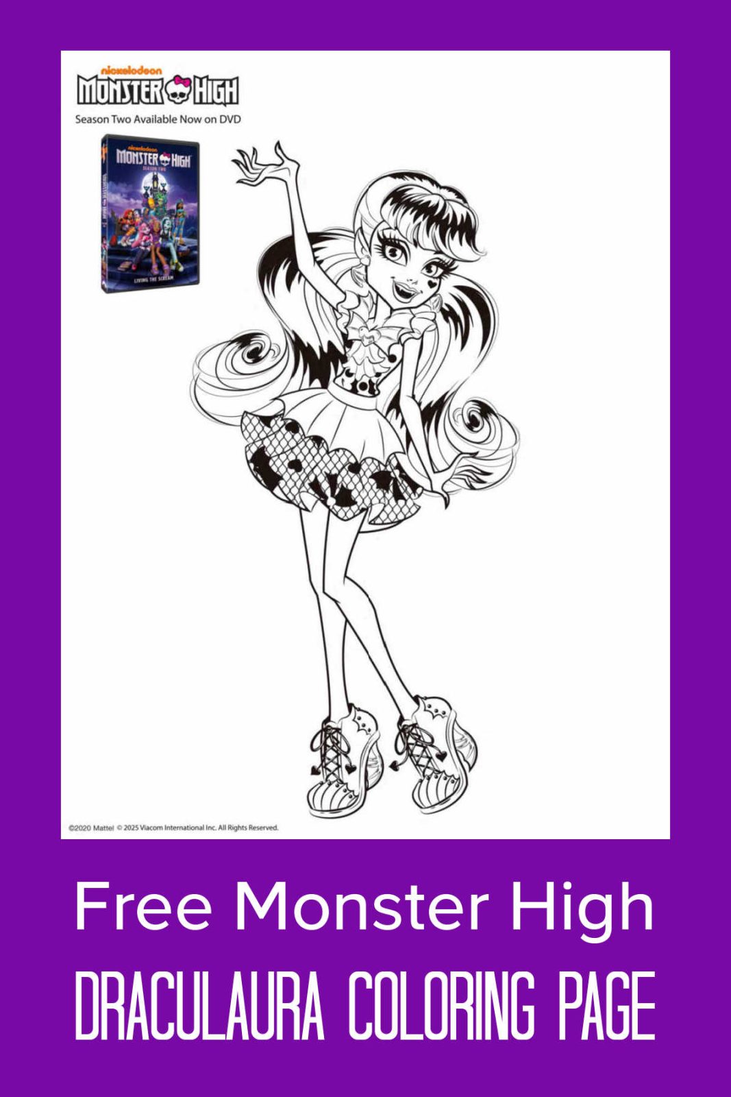 Monster High fans will adore this free Draculaura coloring page. Download it instantly and start coloring this stylish vampire!