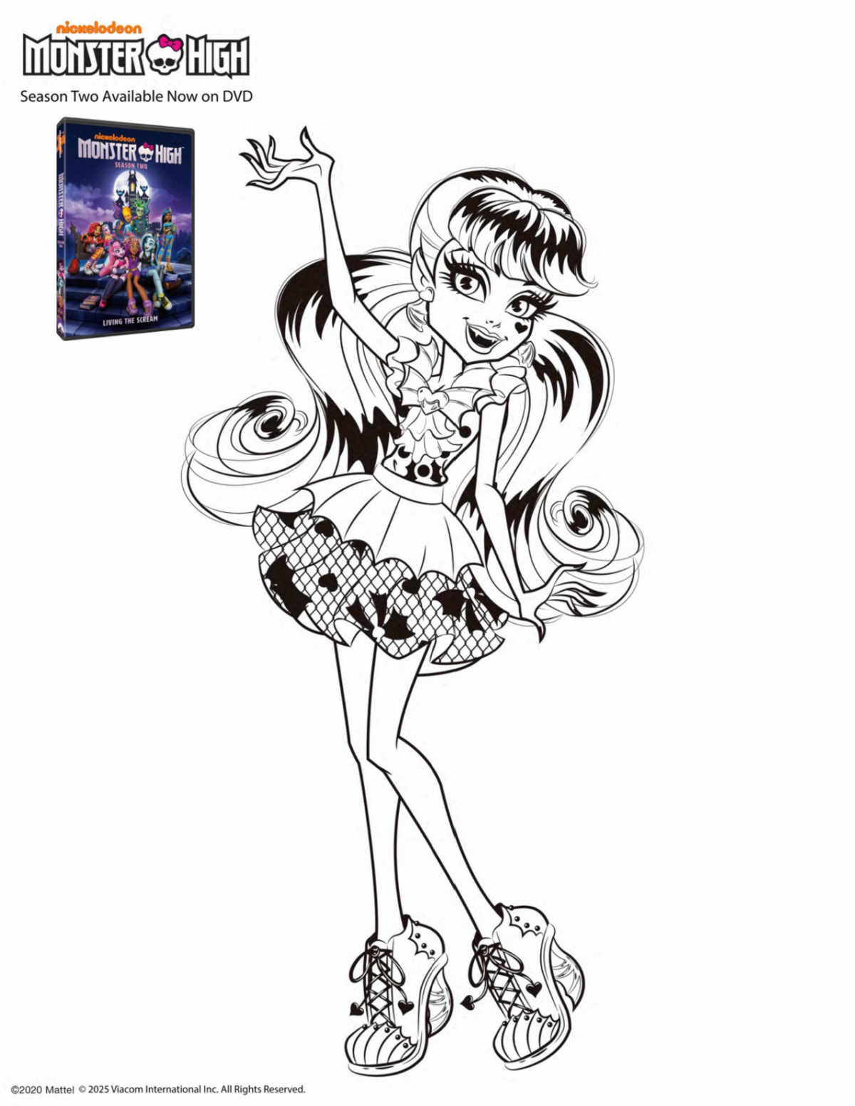 free printable draculaura coloring page
