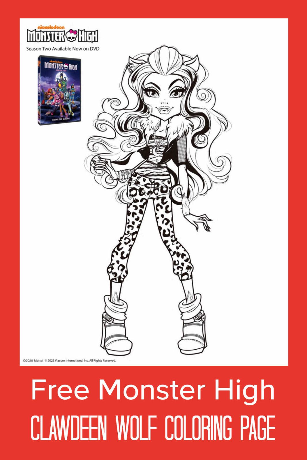 Get your free Clawdeen Wolf coloring page and learn some paw-some facts about this iconic Monster High character.