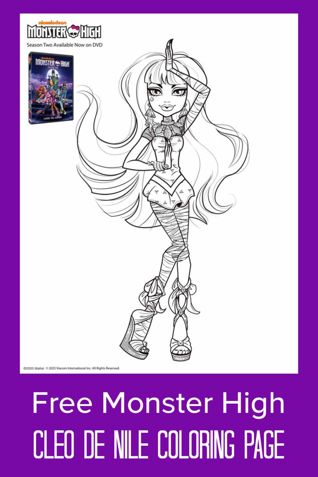 Enjoy a royally fun Monster High activity when you grab this free Cleo de Nile coloring page and discover fascinating facts about Cleo.