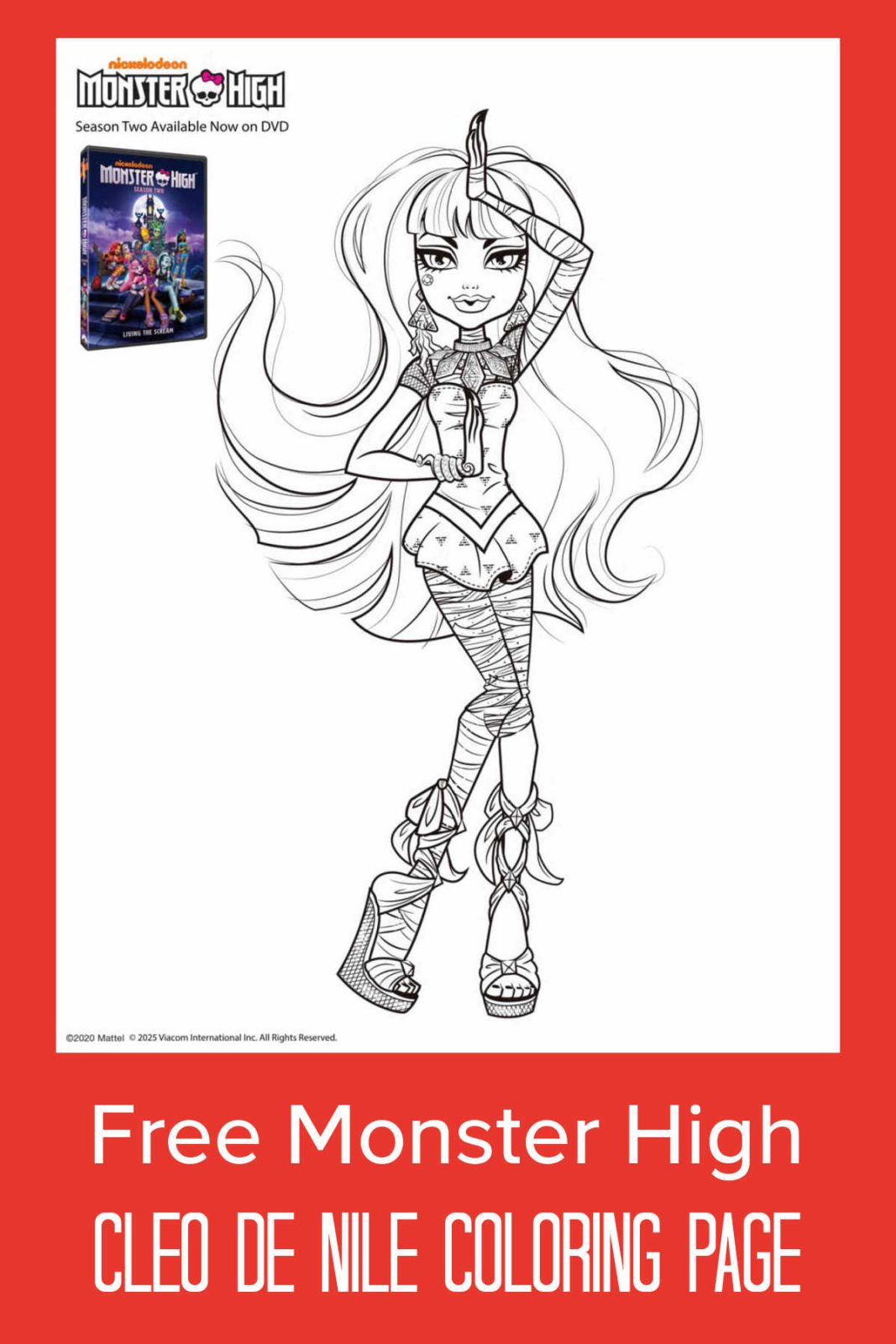 Enjoy a royally fun Monster High activity when you grab this free Cleo de Nile coloring page and discover fascinating facts about Cleo.