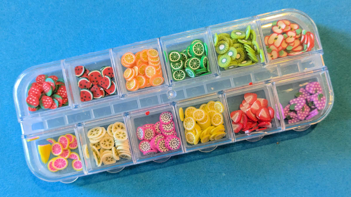 fruit shaped polymer clay confetti