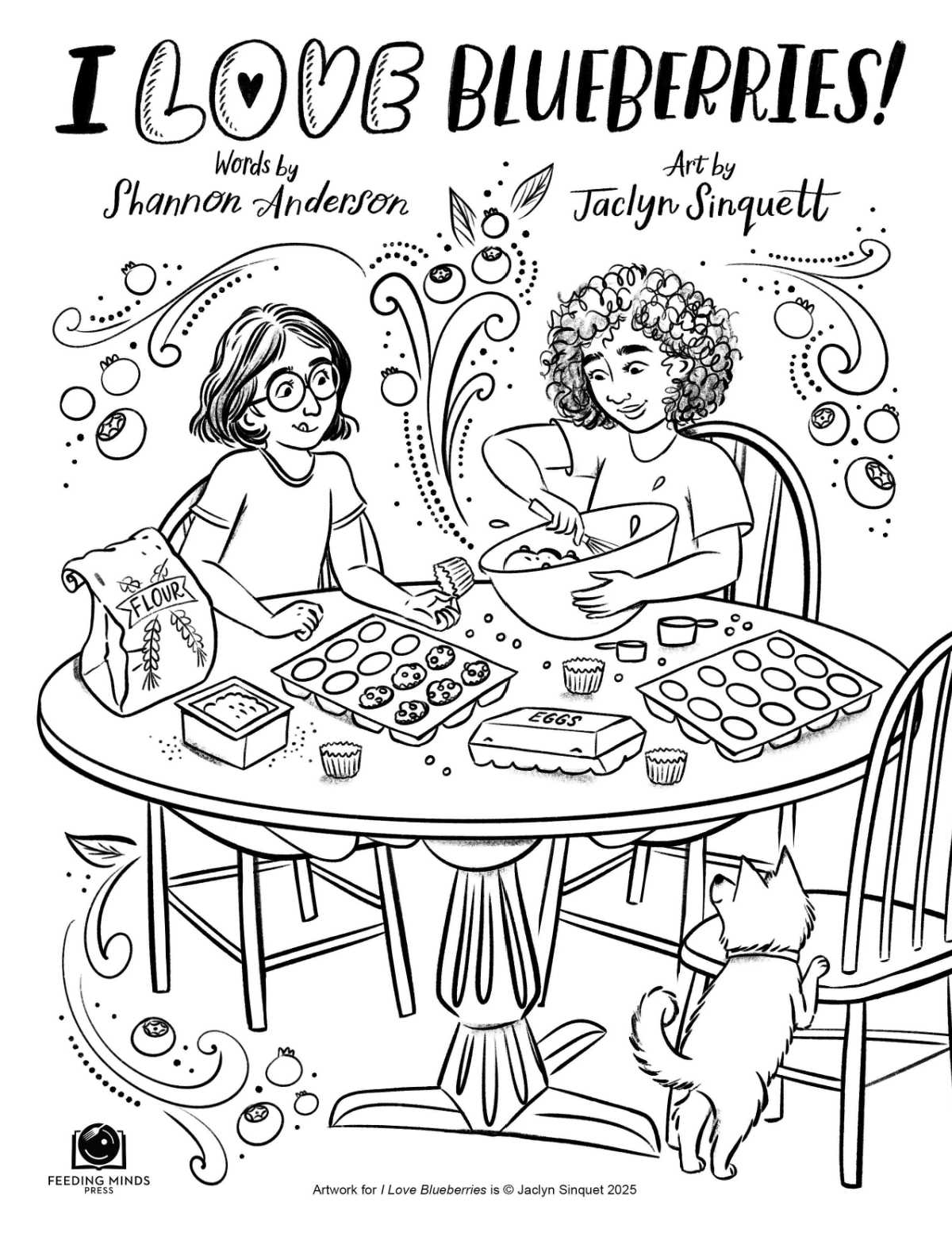 i love blueberries coloring page