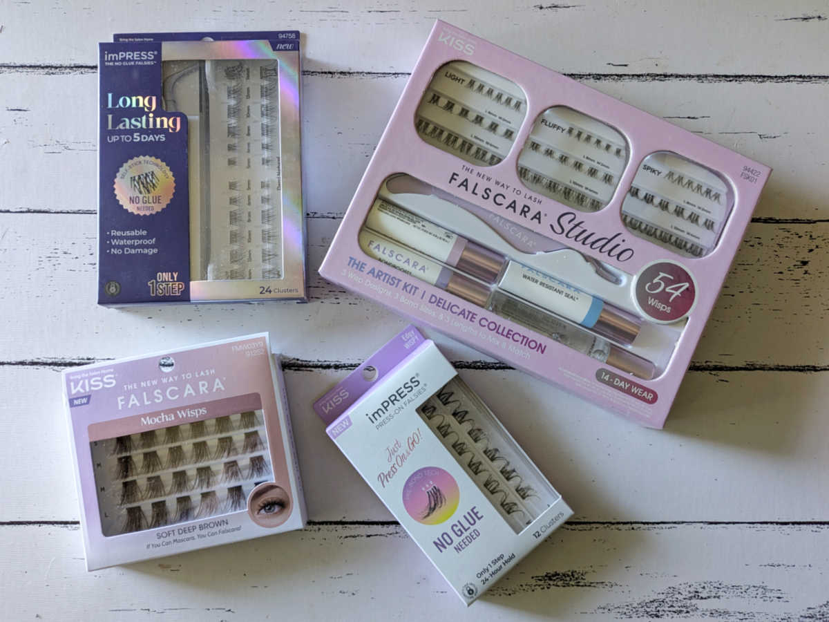 impress no glue lashes and kiss falscara
