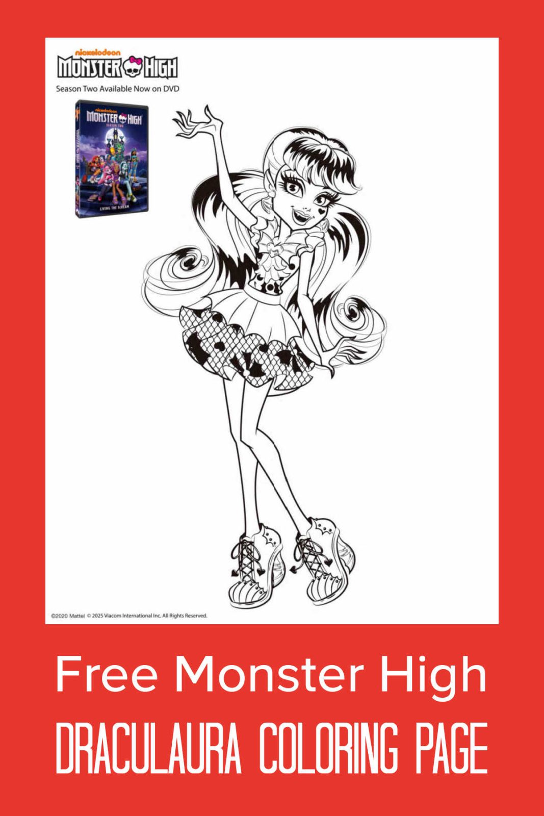 Monster High fans will adore this free Draculaura coloring page. Download it instantly and start coloring this stylish vampire!