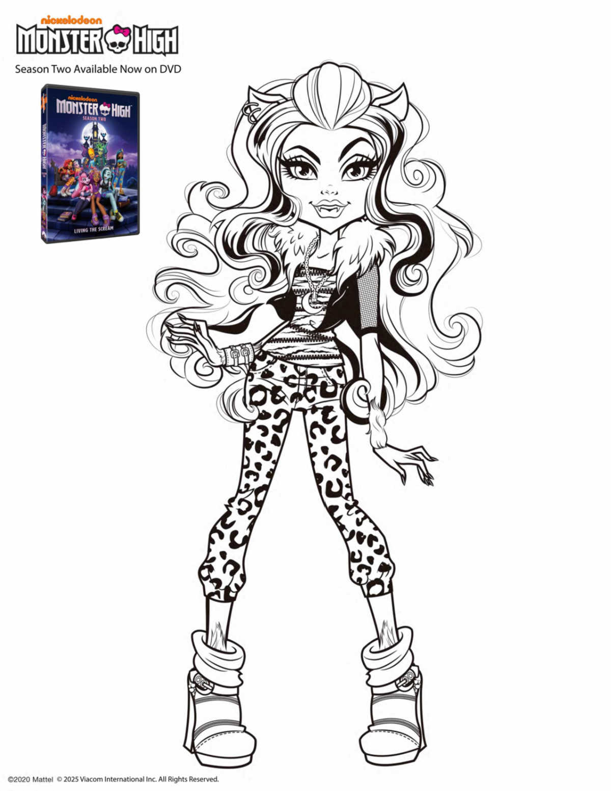 monster high free Clawdeen Wolf coloring page