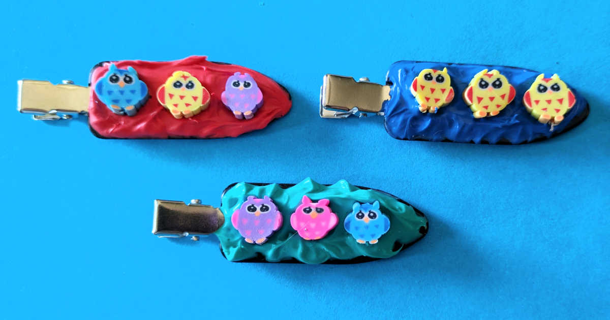 owl decoden hair clips