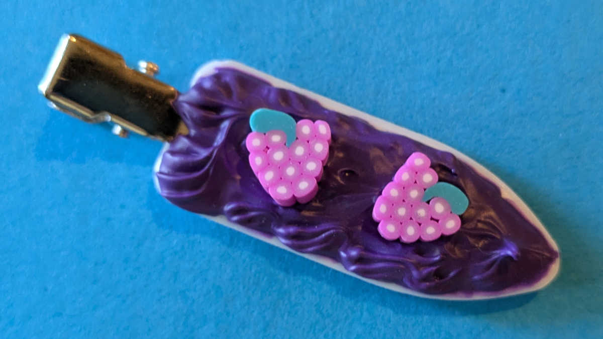 purple grape hair clip