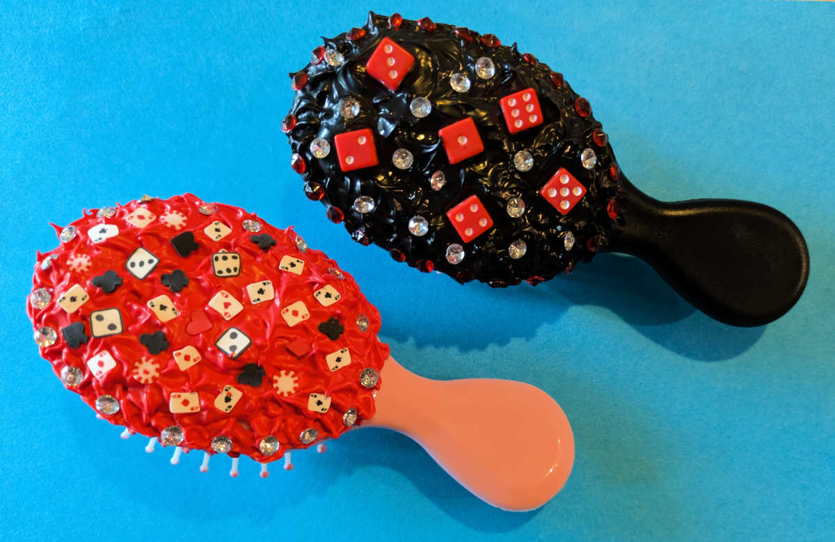 whipped cream glue casino hair brush craft