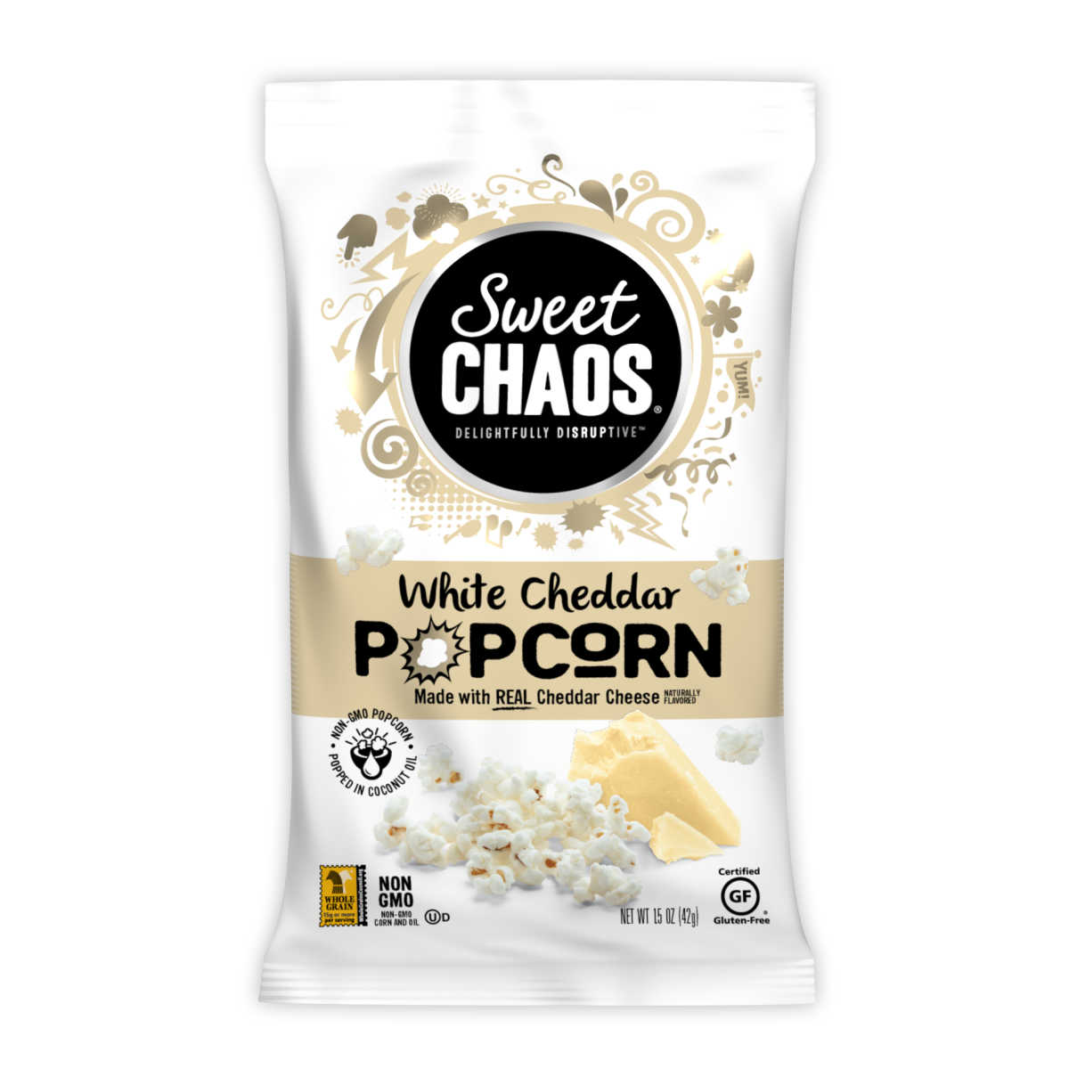 white cheddar sweet chaos popcorn