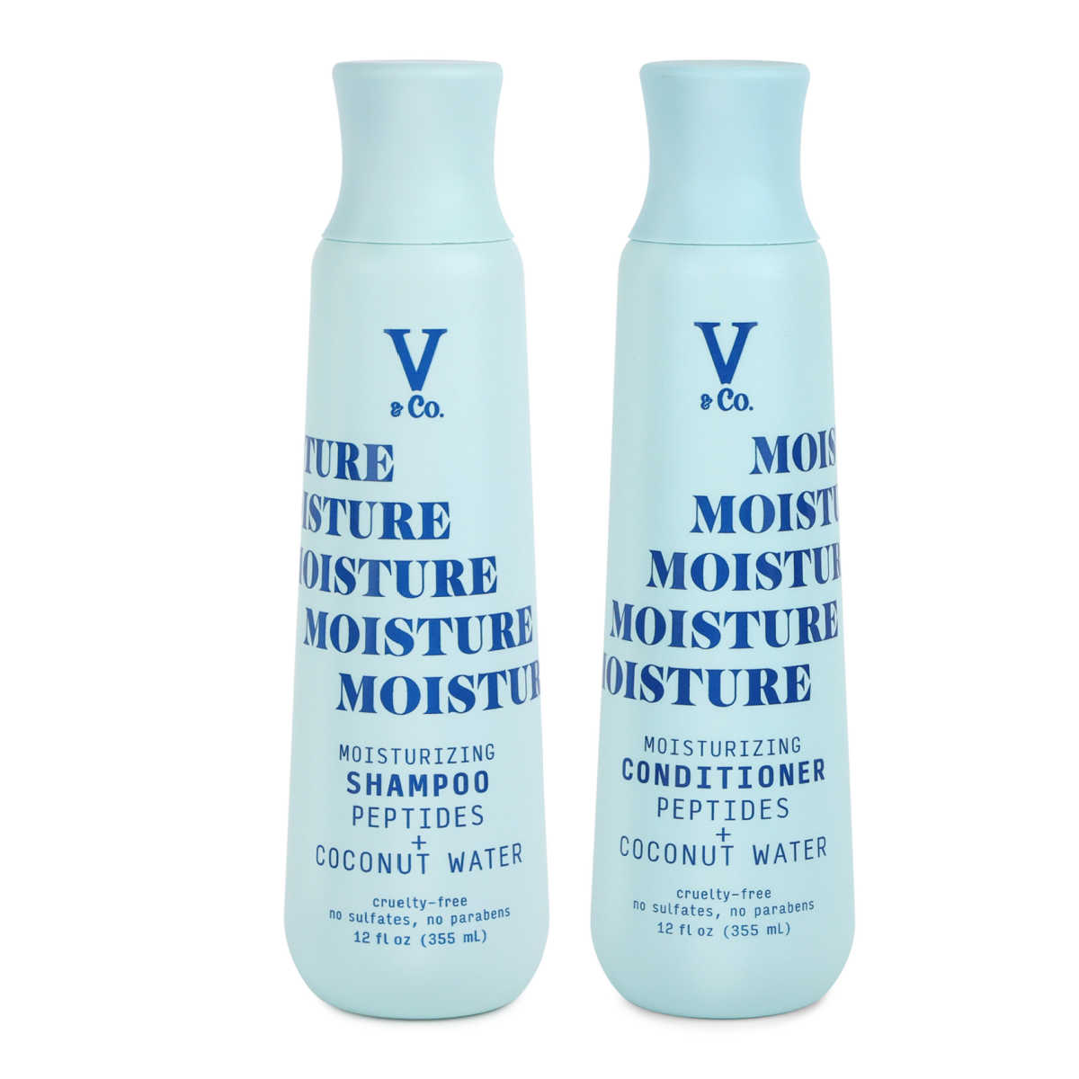 My long, fine, wavy hair has found its match with V&Co. Moisturizing Shampoo and Conditioner. They leave my hair clean, soft, and bouncy without being stripped or weighed down.